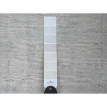 Load image into Gallery viewer, 2&#39;7&quot;x7&#39;7&quot; Faded Gray, Hand Knotted, Afghan Angora Oushak With Leaf Design, Natural Dyes, 100% Wool, Runner, Oriental Rug FWR539292