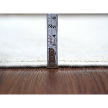 Load image into Gallery viewer, 2&#39;7&quot;x7&#39;7&quot; Faded Gray, Hand Knotted, Afghan Angora Oushak With Leaf Design, Natural Dyes, 100% Wool, Runner, Oriental Rug FWR539292