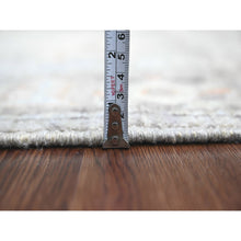 Load image into Gallery viewer, 2&#39;10&quot;x5&#39;10&quot; Battleship Gray, Afghan Angora Oushak With Colorful Leaf Design, Vegetable Dyes, 100% Wool, Hand Knotted, Runner, Oriental Rug FWR539310