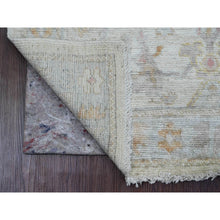 Load image into Gallery viewer, 2&#39;8&quot;x8&#39;9&quot; Pearl White, Hand Knotted, Afghan Angora Oushak With All Over Leaf Design, Vegetable Dyes, 100% Wool, Runner, Oriental Rug FWR539322