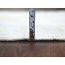 Load image into Gallery viewer, 2&#39;8&quot;x8&#39;9&quot; Pearl White, Hand Knotted, Afghan Angora Oushak With All Over Leaf Design, Vegetable Dyes, 100% Wool, Runner, Oriental Rug FWR539322