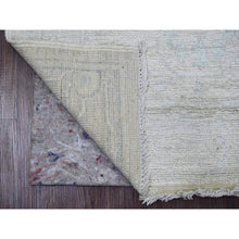 Load image into Gallery viewer, 2&#39;9&quot;x7&#39;7&quot; Daisy White, Afghan Angora Oushak With Large Leaf Design, Vegetable Dyes, Hand Knotted, 100% Wool, Runner, Oriental Rug FWR539358