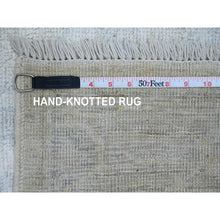 Load image into Gallery viewer, 2&#39;9&quot;x7&#39;7&quot; Daisy White, Afghan Angora Oushak With Large Leaf Design, Vegetable Dyes, Hand Knotted, 100% Wool, Runner, Oriental Rug FWR539358