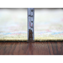 Load image into Gallery viewer, 2&#39;10&quot;x5&#39;8&quot; Olive Green, Afghan Angora Oushak With Large Leaf Design, Natural Dyes, 100% Wool, Hand Knotted, Short Runner, Oriental Rug FWR539376