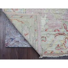 Load image into Gallery viewer, 2&#39;10&quot;x11&#39;7&quot; Pastel Pink, 100% Wool, Afghan Angora Oushak With All Over Leaf Design, Hand Knotted, Vegetable Dyes, Runner, Oriental Rug FWR539388