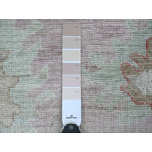 Load image into Gallery viewer, 2&#39;10&quot;x11&#39;7&quot; Pastel Pink, 100% Wool, Afghan Angora Oushak With All Over Leaf Design, Hand Knotted, Vegetable Dyes, Runner, Oriental Rug FWR539388