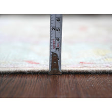 Load image into Gallery viewer, 2&#39;10&quot;x11&#39;7&quot; Pastel Pink, 100% Wool, Afghan Angora Oushak With All Over Leaf Design, Hand Knotted, Vegetable Dyes, Runner, Oriental Rug FWR539388