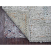 Load image into Gallery viewer, 2&#39;8&quot;x9&#39;8&quot; Misty Gray, Hand Knotted, Afghan Angora Oushak With Cypress Tree Design, Veggie Dyes, 100% Wool, Runner, Oriental Rug FWR539400
