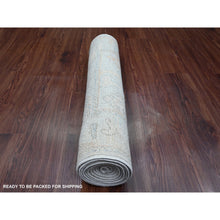 Load image into Gallery viewer, 2&#39;8&quot;x9&#39;8&quot; Misty Gray, Hand Knotted, Afghan Angora Oushak with Cypress Tree Design, Veggie Dyes, 100% Wool, Runner, Oriental Rug FWR539400