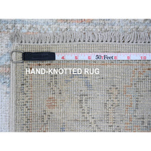 Load image into Gallery viewer, 2&#39;8&quot;x9&#39;8&quot; Misty Gray, Hand Knotted, Afghan Angora Oushak with Cypress Tree Design, Veggie Dyes, 100% Wool, Runner, Oriental Rug FWR539400