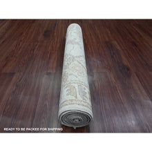 Load image into Gallery viewer, 2&#39;10&quot;x10&#39; Moonstruck Gray, Hand Knotted, Afghan Angora Oushak with All Over Leaf Design, Natural Dyes, Pure Wool, Runner, Oriental Rug FWR539406