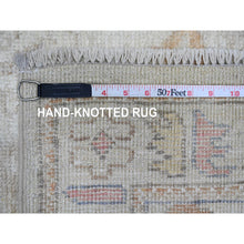 Load image into Gallery viewer, 2&#39;10&quot;x10&#39; Moonstruck Gray, Hand Knotted, Afghan Angora Oushak With All Over Leaf Design, Natural Dyes, Pure Wool, Runner, Oriental Rug FWR539406