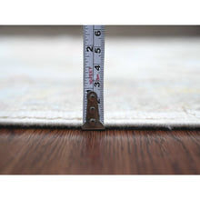 Load image into Gallery viewer, 2&#39;7&quot;x9&#39;8&quot; Chiffon White, 100% Wool, Hand Knotted, Afghan Angora Oushak with Geometric Leaf Pattern, Vegetable Dyes, Runner, Oriental Rug FWR539412