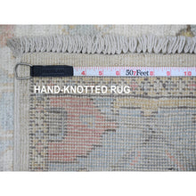 Load image into Gallery viewer, 2&#39;7&quot;x9&#39;8&quot; Chiffon White, 100% Wool, Hand Knotted, Afghan Angora Oushak with Geometric Leaf Pattern, Vegetable Dyes, Runner, Oriental Rug FWR539412