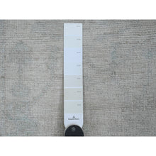 Load image into Gallery viewer, 2&#39;7&quot;x11&#39;7&quot; Pastel Gray, Afghan Angora Oushak With Large Leaf Design, Natural Dyes, 100% Wool, Hand Knotted, Runner, Oriental Rug FWR539418