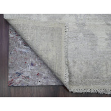 Load image into Gallery viewer, 2&#39;8&quot;x19&#39;5&quot; Pearl White, Afghan Angora Oushak With Large Leaf Motifs, Hand Knotted, Veggie Dyes, 100% Wool, Xl Runner, Oriental Rug FWR539436