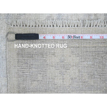 Load image into Gallery viewer, 2&#39;8&quot;x19&#39;5&quot; Pearl White, Afghan Angora Oushak With Large Leaf Motifs, Hand Knotted, Veggie Dyes, 100% Wool, Xl Runner, Oriental Rug FWR539436