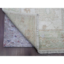 Load image into Gallery viewer, 2&#39;10&quot;x19&#39; Lace White, Afghan Angora Oushak With Soft Color Leaf Design, Natural Dyes, 100% Wool, Hand Knotted, Xl Runner, Oriental Rug FWR539442