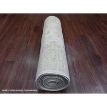Load image into Gallery viewer, 2&#39;10&quot;x19&#39; Lace White, Afghan Angora Oushak With Soft Color Leaf Design, Natural Dyes, 100% Wool, Hand Knotted, Xl Runner, Oriental Rug FWR539442