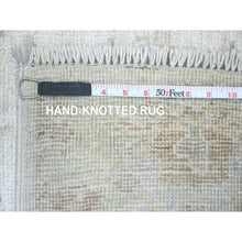 Load image into Gallery viewer, 2&#39;10&quot;x19&#39; Lace White, Afghan Angora Oushak With Soft Color Leaf Design, Natural Dyes, 100% Wool, Hand Knotted, Xl Runner, Oriental Rug FWR539442