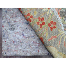 Load image into Gallery viewer, 9&#39;9&quot;x9&#39;9&quot; Spanish Gray, Afghan Peshawar With Birds Of Paradise Design, Hand Knotted, 100% Wool, Natural Dyes, Round, Oriental Rug FWR539448