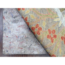 Load image into Gallery viewer, 9&#39;9&quot;x9&#39;9&quot; Spanish Gray, Afghan Peshawar With Birds Of Paradise Design, Hand Knotted, Soft And Velvety Wool, Veggie Dyes, Round, Oriental Rug FWR539454