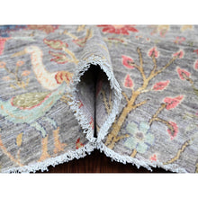 Load image into Gallery viewer, 9&#39;9&quot;x9&#39;9&quot; Spanish Gray, Afghan Peshawar With Birds Of Paradise Design, Hand Knotted, Soft And Velvety Wool, Veggie Dyes, Round, Oriental Rug FWR539454