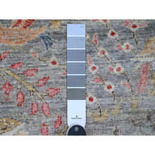 Load image into Gallery viewer, 9&#39;9&quot;x9&#39;9&quot; Spanish Gray, Afghan Peshawar With Birds Of Paradise Design, Hand Knotted, Soft And Velvety Wool, Veggie Dyes, Round, Oriental Rug FWR539454
