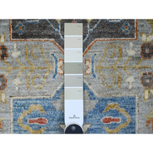 Load image into Gallery viewer, 2&#39;7&quot;x10&#39;2&quot; Medium Gray, Aryana Collection, Afghan Peshawar with Caucasian Akstafa Design, High Mountain Wool, Hand Knotted, Runner, Oriental Rug FWR539472