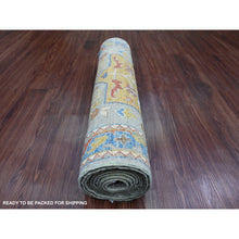 Load image into Gallery viewer, 2&#39;7&quot;x10&#39;2&quot; Medium Gray, Aryana Collection, Afghan Peshawar With Caucasian Akstafa Design, High Mountain Wool, Hand Knotted, Runner, Oriental Rug FWR539472