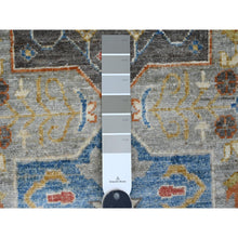 Load image into Gallery viewer, 2&#39;7&quot;x10&#39;2&quot; Misty Gray, Aryana Grade, Afghan Peshawar with Caucasian Akstafa Design, Hand Knotted, High Mountain Wool, Runner, Oriental Rug FWR539502