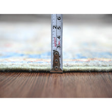 Load image into Gallery viewer, 2&#39;7&quot;x10&#39;2&quot; Misty Gray, Aryana Grade, Afghan Peshawar with Caucasian Akstafa Design, Hand Knotted, High Mountain Wool, Runner, Oriental Rug FWR539502
