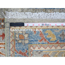 Load image into Gallery viewer, 2&#39;7&quot;x10&#39;2&quot; Misty Gray, Aryana Grade, Afghan Peshawar with Caucasian Akstafa Design, Hand Knotted, High Mountain Wool, Runner, Oriental Rug FWR539502