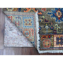 Load image into Gallery viewer, 3&#39;1&quot;x5&#39; Nevada Gray, Peshawar With Colorful Ziegler Mahal Design, Aryana Collection, High Mountain Wool, Denser Weave, Hand Knotted, Vegetable Dyes, Oriental Rug FWR539508