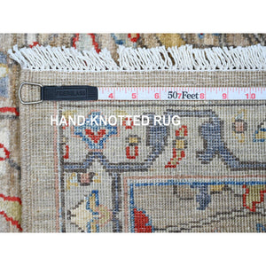 3'1"x6' Smoke White with Prussian Blue, Antique Shirvan Caucasian with Prayer Design, 100% Wool, Hand Knotted, Good Condition, Even Wear, Clean, Sides and Ends Professionally Secured, Runner Oriental Rug FWR468354