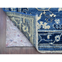 Load image into Gallery viewer, 2&#39;9&quot;x19&#39;7&quot; Imperial Blue, Hand Knotted, Afghan Angora Oushak With Large Leaf Design, Vegetable Dyes, 100% Wool, Xl Runner, Oriental Rug FWR539520