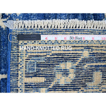 Load image into Gallery viewer, 2&#39;9&quot;x19&#39;7&quot; Imperial Blue, Hand Knotted, Afghan Angora Oushak With Large Leaf Design, Vegetable Dyes, 100% Wool, Xl Runner, Oriental Rug FWR539520