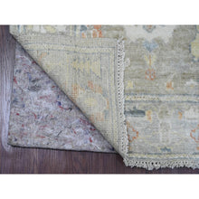 Load image into Gallery viewer, 2&#39;8&quot;x11&#39;8&quot; Spanish Gray, 100% Wool, Afghan Angora Oushak With Soft Color Leaf Design, Hand Knotted, Veggie Dyes, Runner, Oriental Rug FWR539532