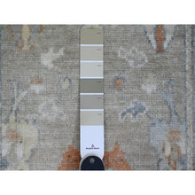 Load image into Gallery viewer, 2&#39;8&quot;x11&#39;8&quot; Spanish Gray, 100% Wool, Afghan Angora Oushak With Soft Color Leaf Design, Hand Knotted, Veggie Dyes, Runner, Oriental Rug FWR539532