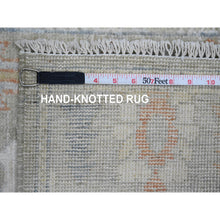 Load image into Gallery viewer, 2&#39;8&quot;x11&#39;8&quot; Spanish Gray, 100% Wool, Afghan Angora Oushak With Soft Color Leaf Design, Hand Knotted, Veggie Dyes, Runner, Oriental Rug FWR539532