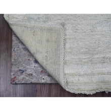 Load image into Gallery viewer, 2&#39;8&quot;x7&#39;10&quot; Vista White, Hand Knotted, Afghan Angora Oushak With All Over Design, Pure Wool, Natural Dyes, Runner, Oriental Rug FWR539538