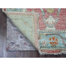 Load image into Gallery viewer, 2&#39;9&quot;x9&#39;5&quot; Punch Pink, Afghan Angora Oushak With All Over Vines Design, Vegetable Dyes, 100% Wool, Hand Knotted, Runner, Oriental Rug FWR539550