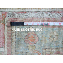 Load image into Gallery viewer, 2&#39;9&quot;x9&#39;5&quot; Punch Pink, Afghan Angora Oushak With All Over Vines Design, Vegetable Dyes, 100% Wool, Hand Knotted, Runner, Oriental Rug FWR539550