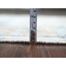 Load image into Gallery viewer, 3&#39;x10&#39;1&quot; Chiffon White, Afghan Angora Oushak With Colorful Vines Design, Natural Dyes, Hand Knotted, Pure Wool, Runner, Oriental Rug FWR539556