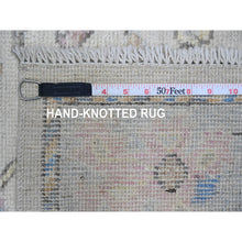 Load image into Gallery viewer, 3&#39;x10&#39;1&quot; Chiffon White, Afghan Angora Oushak With Colorful Vines Design, Natural Dyes, Hand Knotted, Pure Wool, Runner, Oriental Rug FWR539556