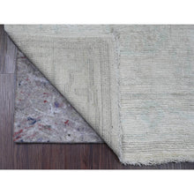 Load image into Gallery viewer, 2&#39;7&quot;x11&#39;7&quot; Pearl White, Hand Knotted, Afghan Angora Oushak With All Over Leaf Design, Veggie Dyes, 100% Wool, Runner, Oriental Rug FWR539562