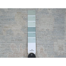 Load image into Gallery viewer, 3&#39;1&quot;x15&#39;6&quot; Misty Gray, Afghan Angora Oushak With Large Leaf Design, Vegetable Dyes, Hand Knotted, 100% Wool, Xl Runner, Oriental Rug FWR539568