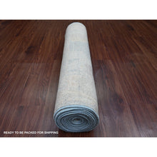 Load image into Gallery viewer, 3&#39;1&quot;x15&#39;6&quot; Misty Gray, Afghan Angora Oushak With Large Leaf Design, Vegetable Dyes, Hand Knotted, 100% Wool, Xl Runner, Oriental Rug FWR539568