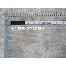 Load image into Gallery viewer, 3&#39;1&quot;x15&#39;6&quot; Misty Gray, Afghan Angora Oushak With Large Leaf Design, Vegetable Dyes, Hand Knotted, 100% Wool, Xl Runner, Oriental Rug FWR539568