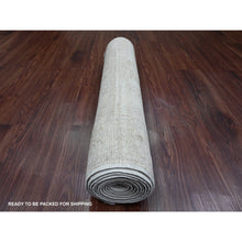 Load image into Gallery viewer, 2&#39;7&quot;x9&#39;8&quot; Shadow White, Hand Knotted, Afghan Angora Oushak with All Over Leaf Design, Veggie Dyes, 100% Wool, Runner, Oriental Rug FWR539574